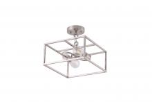 Lit Up Lighting LIT5741SN+MC - 12" 2X60 w Semi-Flush Mount in Satin Nickel finish with replaceable socket rings